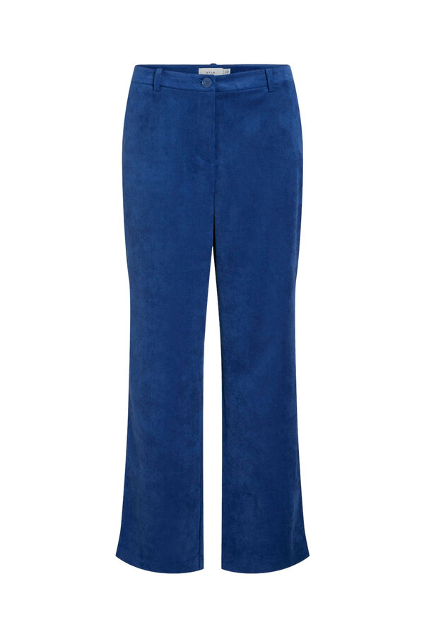 Vila Calça reta de microveludo Azul