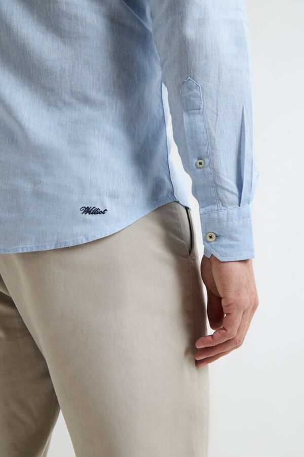 Williot Camisa Lino Mil Rayas Azul marino