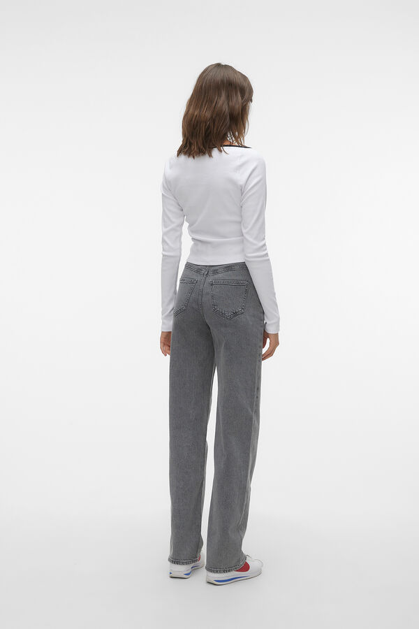 Vero Moda Jeans de tiro alto Gris