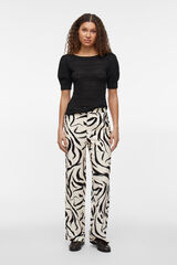 Vila Pantal&oacute;n estampado cintura alta Gris