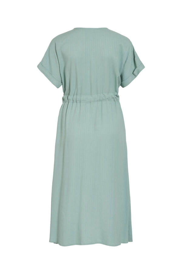 Vila Vestido midi de manga 2/4 de viscosa Kaki