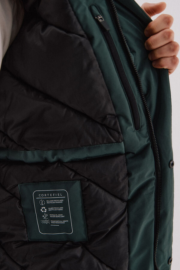 Cortefiel Parka 4 bolsillos Verde oscuro