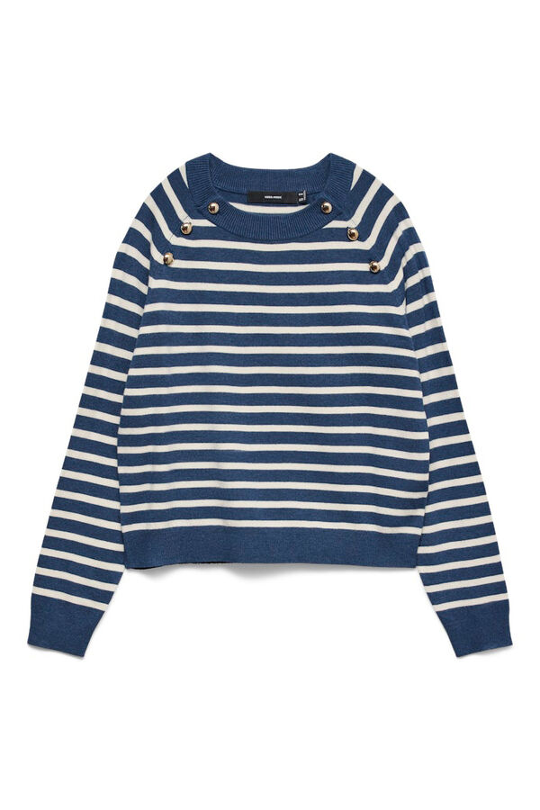 Vero Moda Jersey de punto botones dorados Azul marino