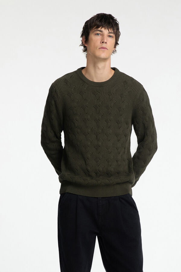 Selected Jersey estructura confeccionado con algodón orgánico. Verde oscuro