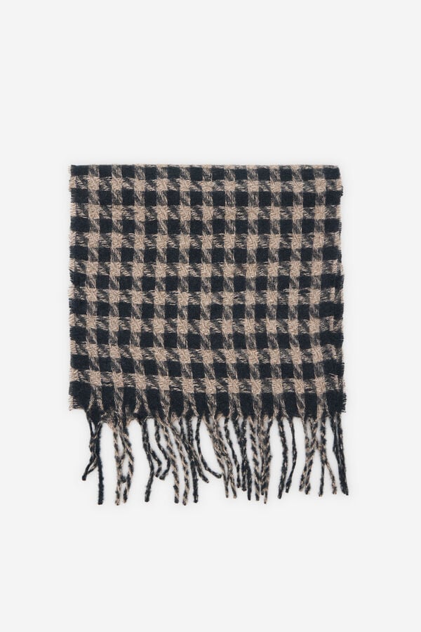 Cortefiel Bufanda gruesa cuadros Estampado blanco