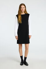 Selected Femme Vestido curto alças feito com materiais reciclados Preto