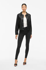 Vila Casaco de couro sintético com botões Preto