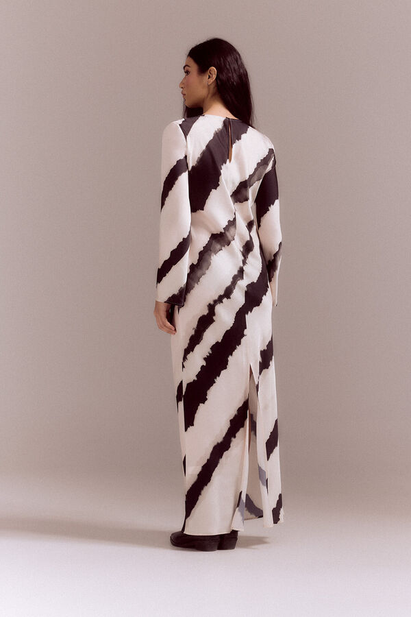 Slowlove Vestido recto rayas tie dye Multicolor