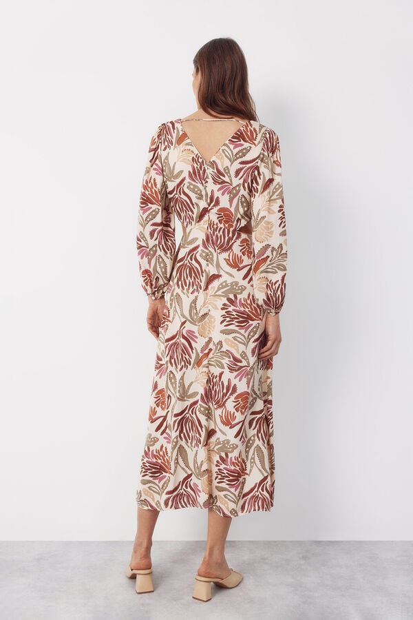 Cortefiel Vestido estampado Multicolor