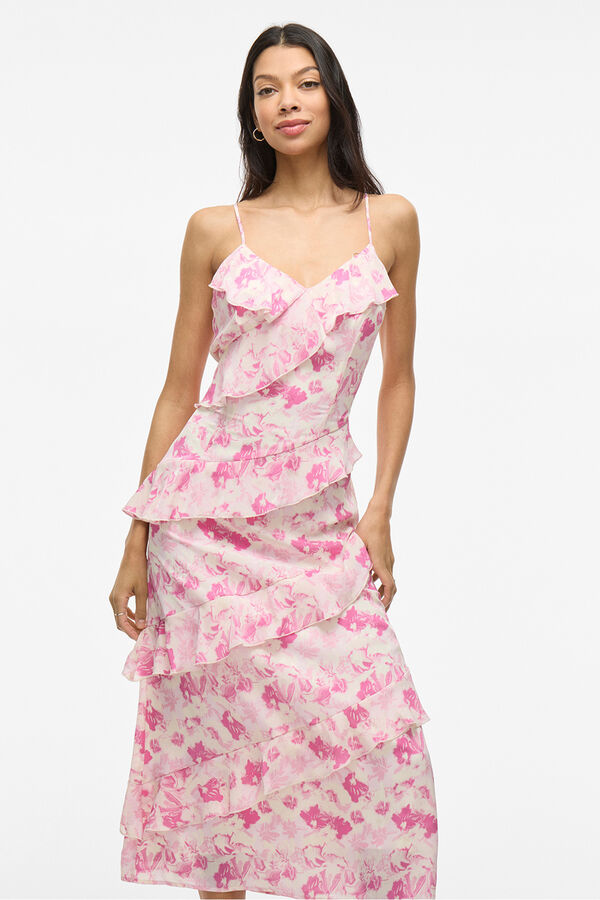 Vila Vestido de festa midi estampado Subiu