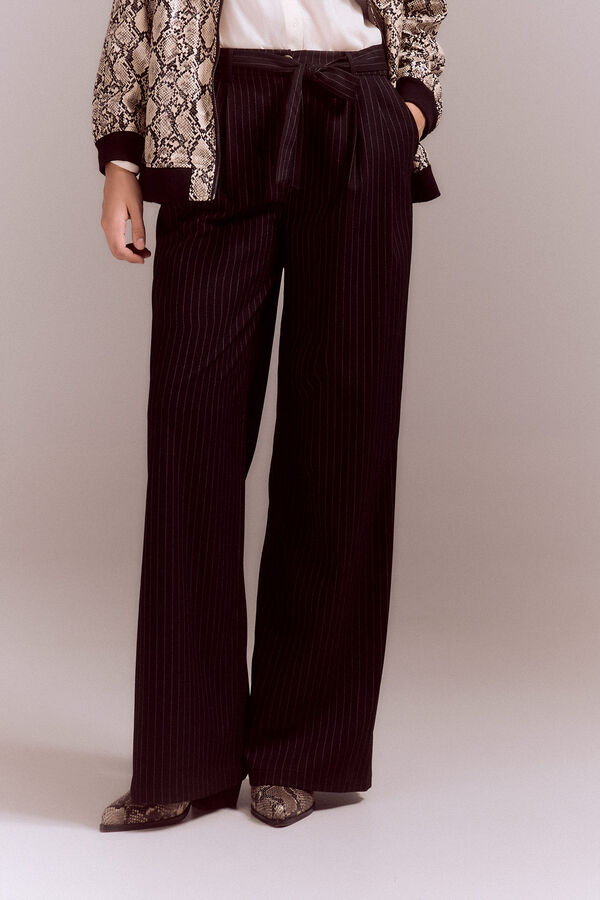 Slowlove Pantal&oacute;n sastre raya diplom&aacute;tica Estampado blanco