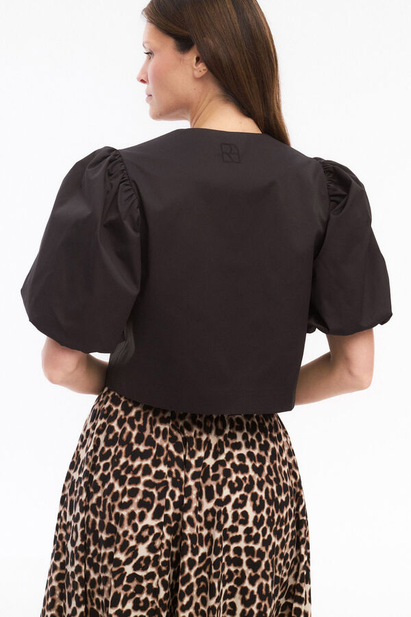 Vila top com manga balão 2/4 Preto