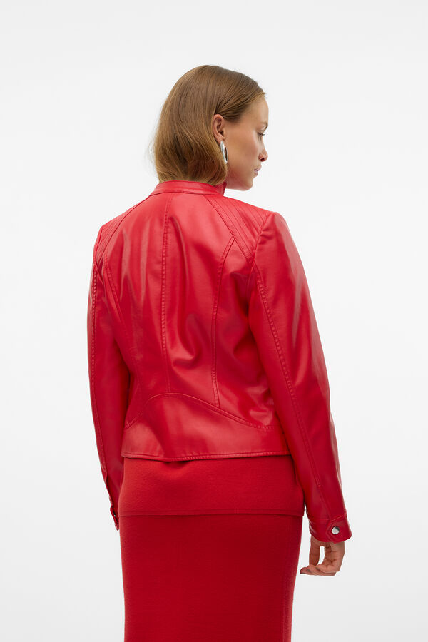 Vero Moda Casaco efeito pele  Vermelho