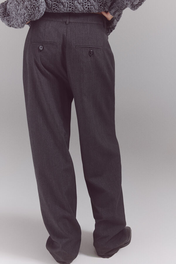 Slowlove Pantal&oacute;n cuadros Estampado gris