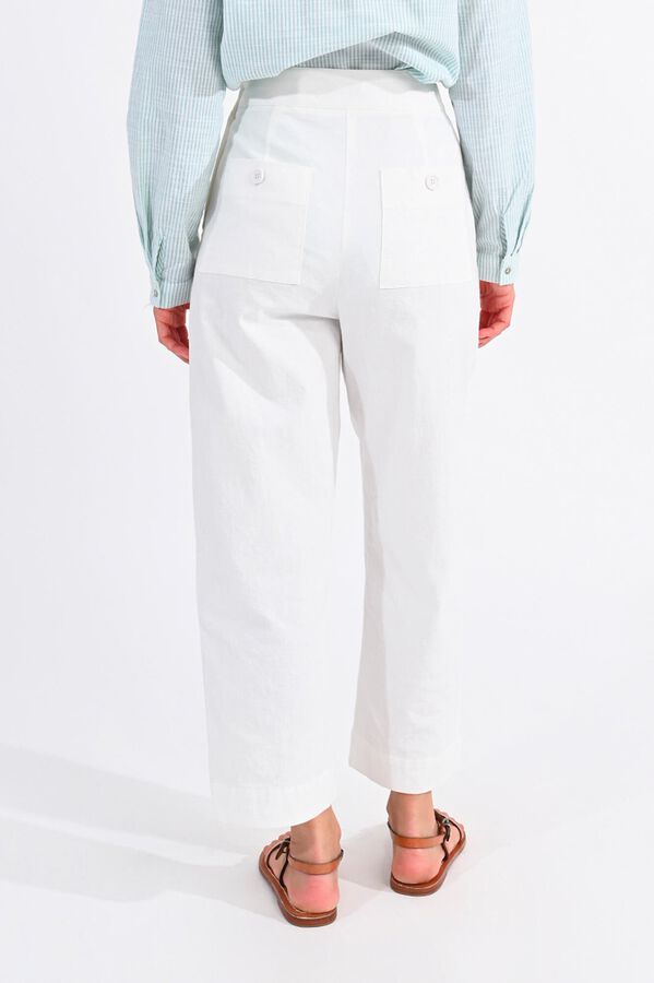 Molly Bracken Pantal&oacute;n de mujer tobillero tiro muy alto Blanco