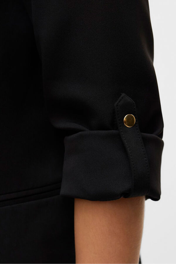 Vero Moda Blazer abierta con manga remangada Negro