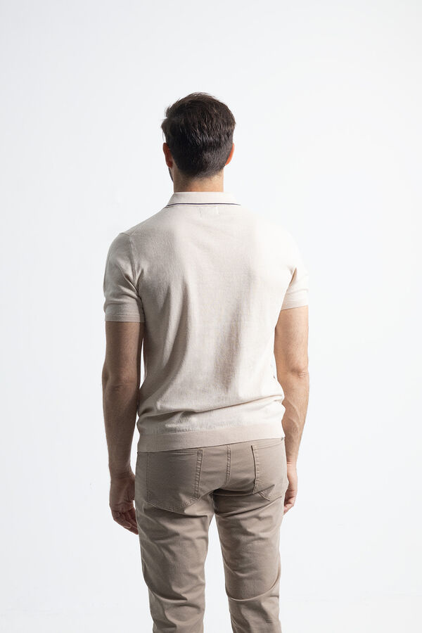 PuroEGO Polo de punto rafia Beige