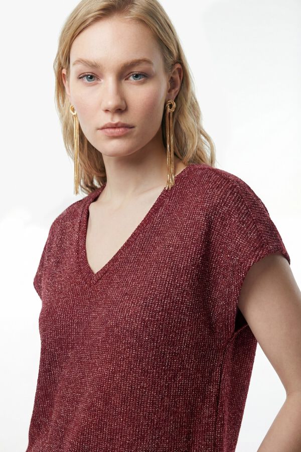 Vero Moda Camiseta de manga corta l&uacute;rex Rojo