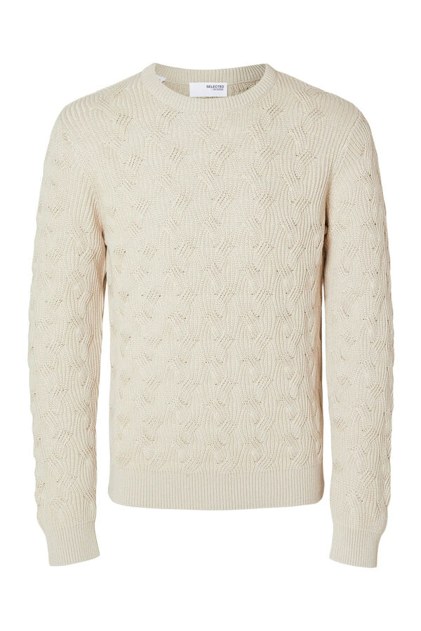 Selected Camisola estruturada confeccionada em algodão orgânico. Cinzento