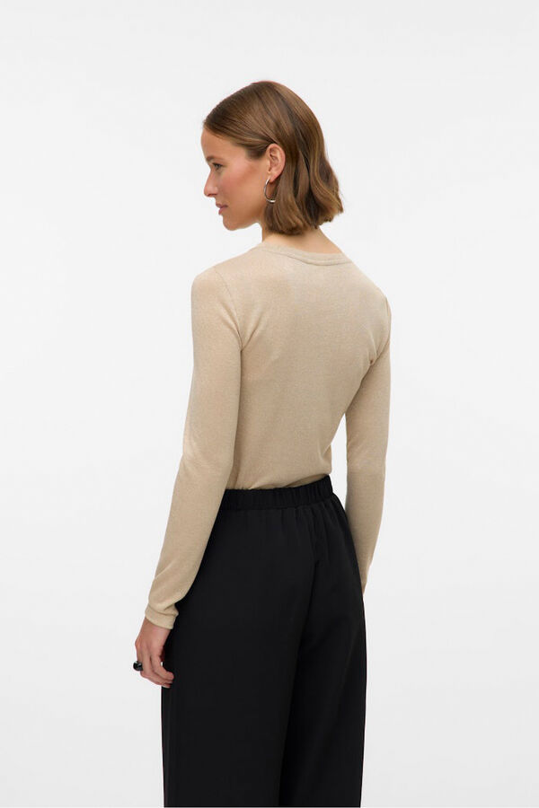 Vero Moda Top de punto tejido efecto metalizado Beige