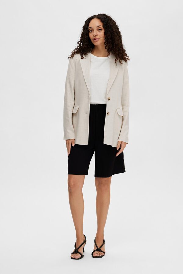 Selected Femme Blazer Regular Fit de linho Cinzento