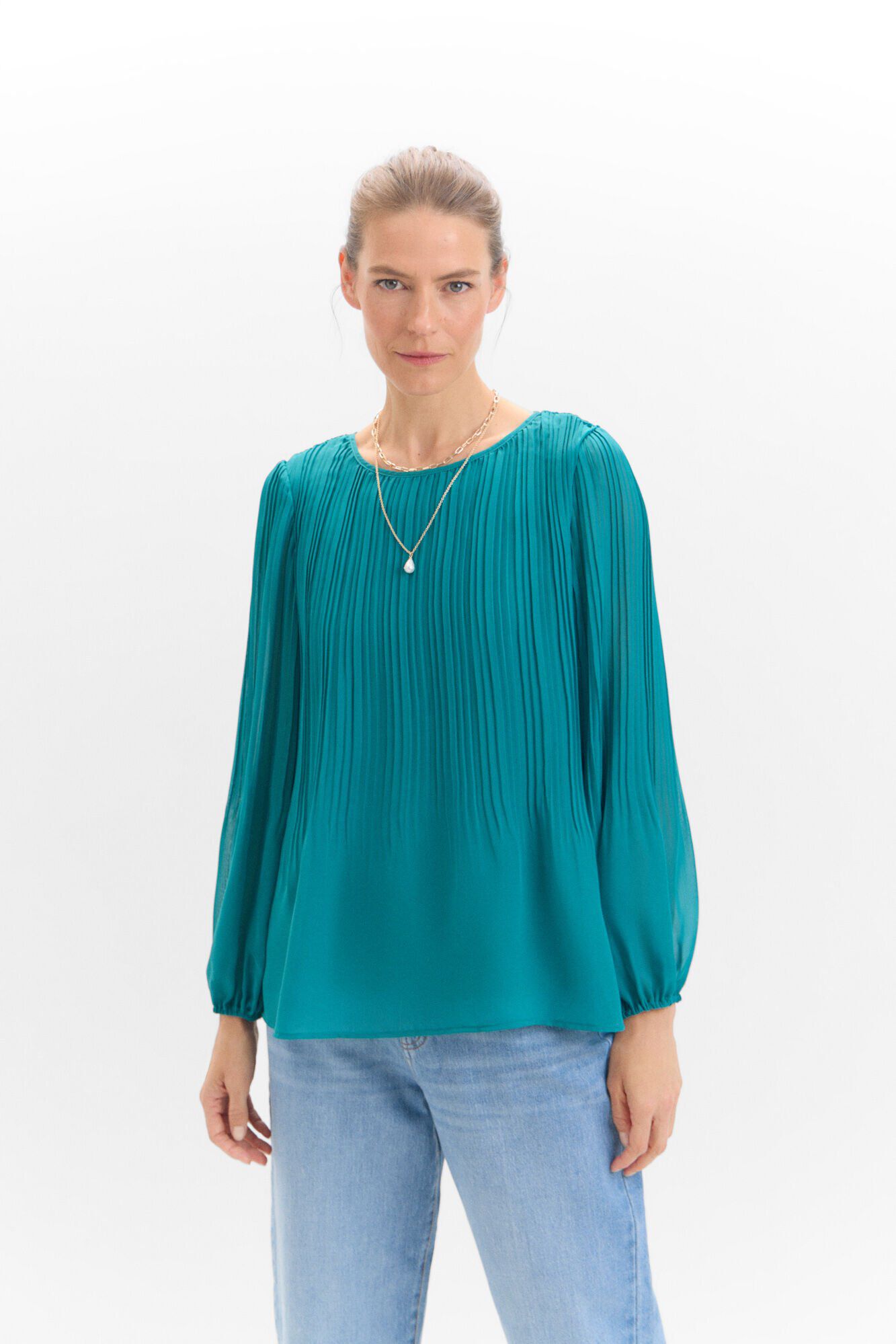 Cortefiel Blusa plisada combinada