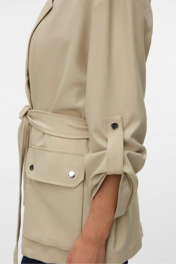 Vero Moda Chaqueta fina cuello de solapa Marr&oacute;n