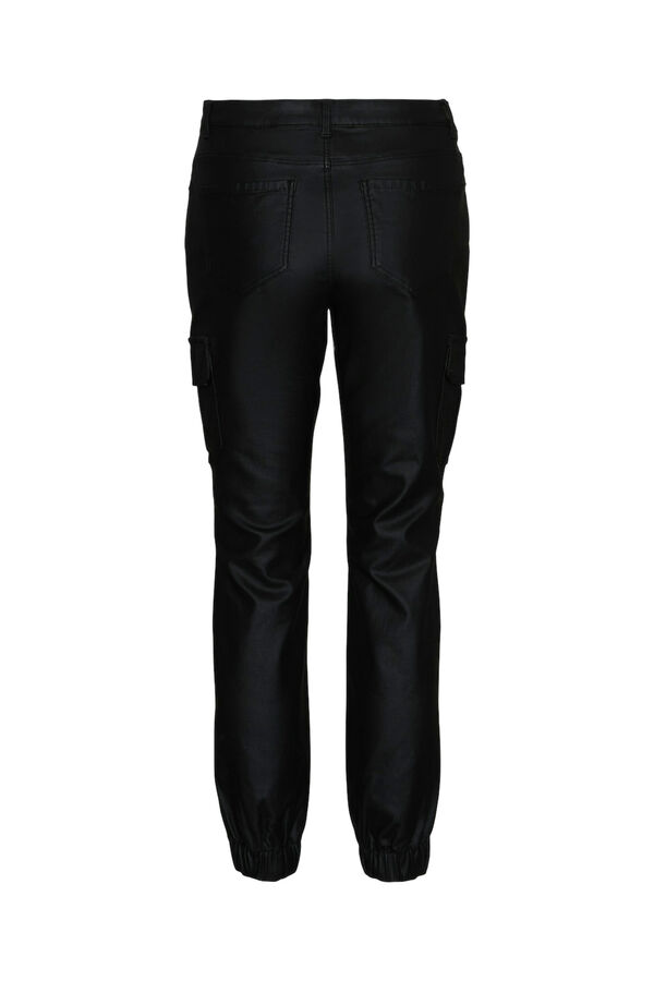 Vero Moda Cal&ccedil;a cargo encerada  Preto