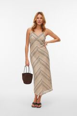 Vero Moda Vestido midi de al&ccedil;as Tostado