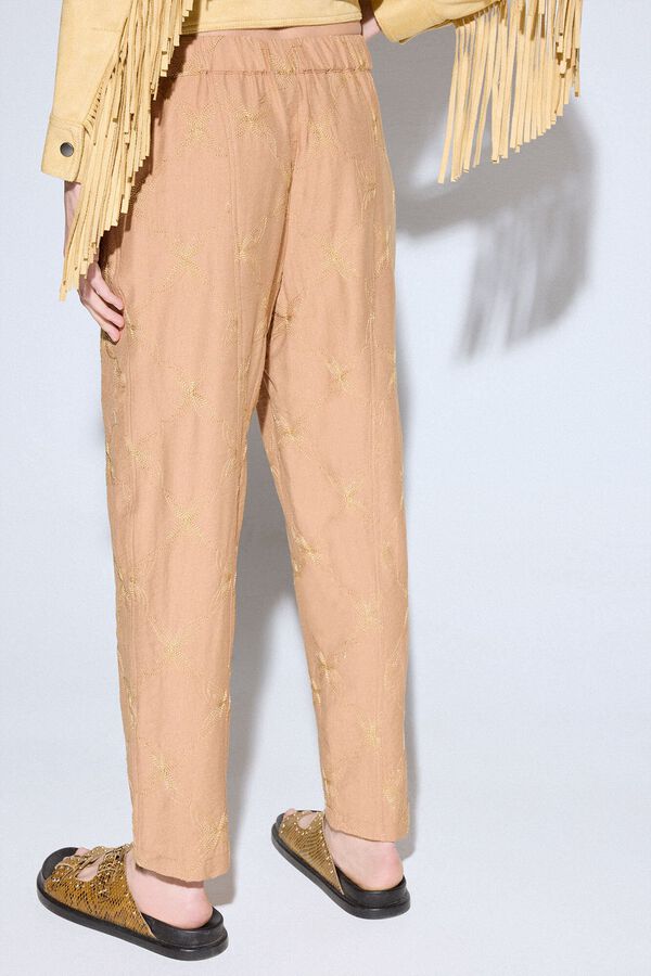 Slowlove Calças com bordado de lurex Vermelho