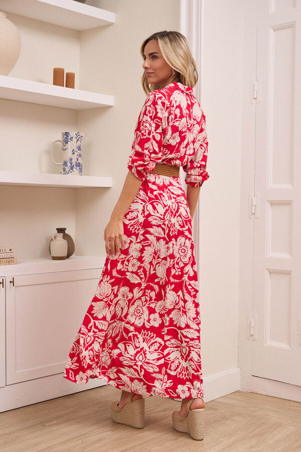 Pol&iacute;n Et Moi Vestido largo camisero Isabela Rojo