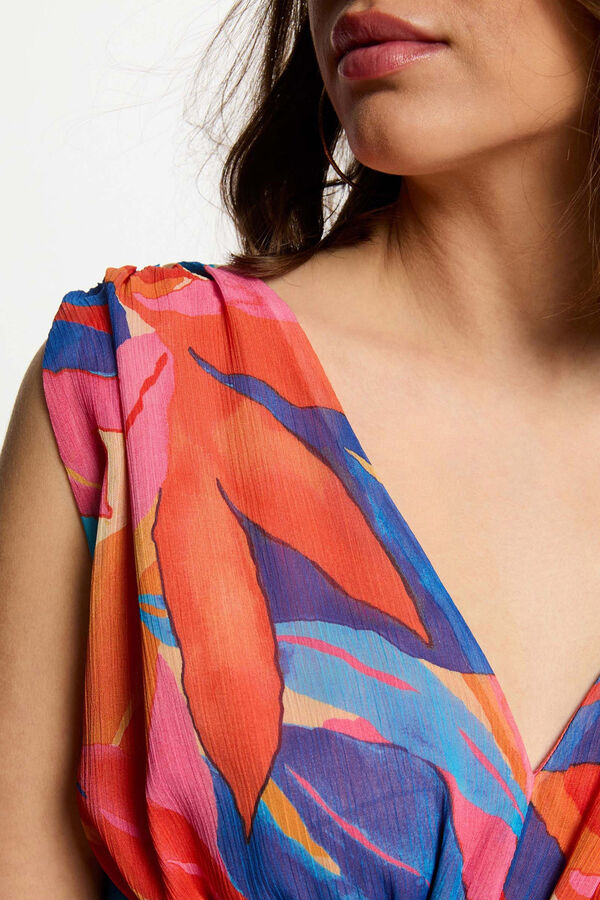 Morgan Vestido comprido reto estampado Multicolorido