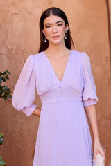 Pol&iacute;n Et Moi Vestido decote evarista Roxo