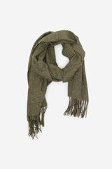 Cortefiel Bufanda tela cuadros Kaki