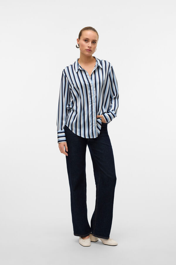 Vero Moda Camisa riscas manga comprida Azul