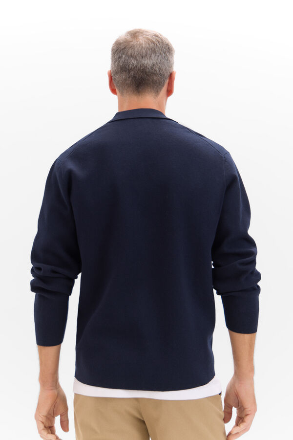 Cortefiel Jersey sobrecamisa punto algod&oacute;n Azul marino