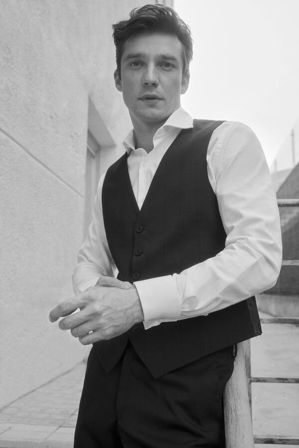 Cortefiel Colete quadrados slim Azul