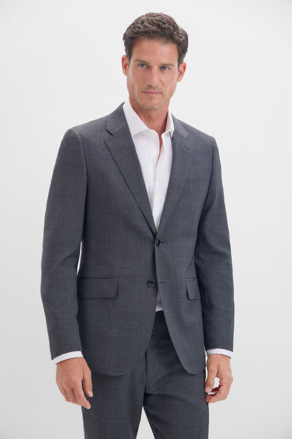 Cortefiel Blazer cinzento slim fit Cinzento