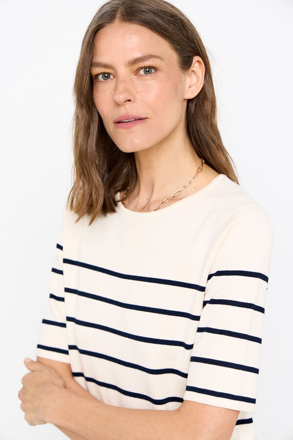 Cortefiel Camisola manga curta Ecru