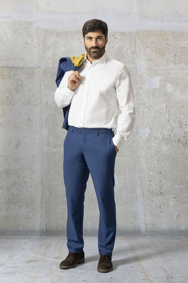 elPulpo Pantalón traje microdibujo Azul marino