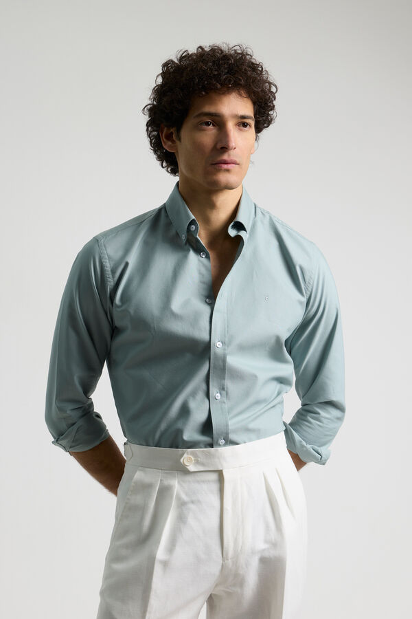 PuroEGO Camisa casual oxford Verde