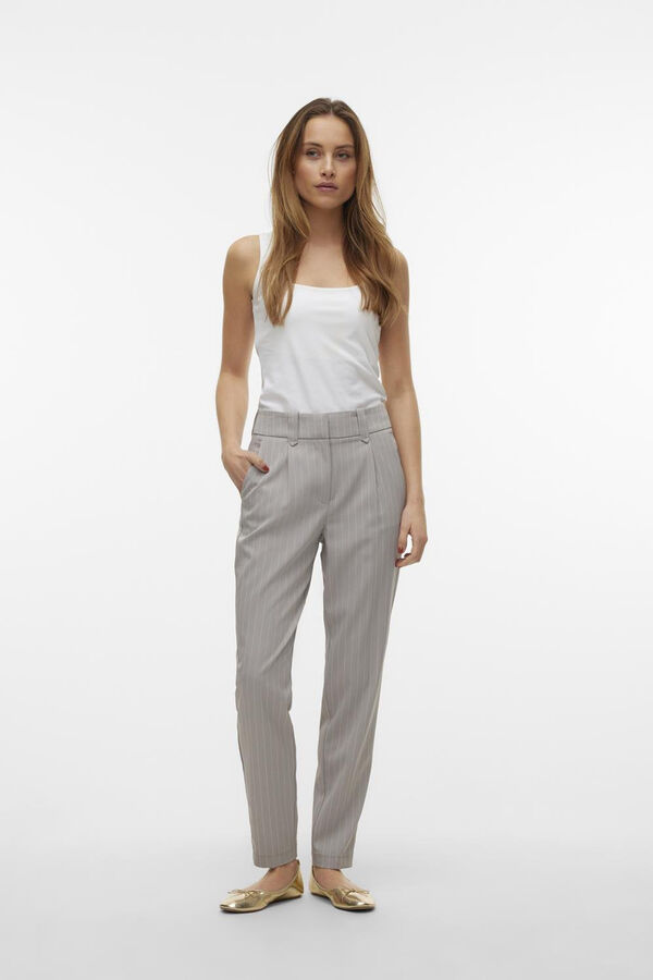 Vero Moda Calças formais estampado às riscas Cinzento