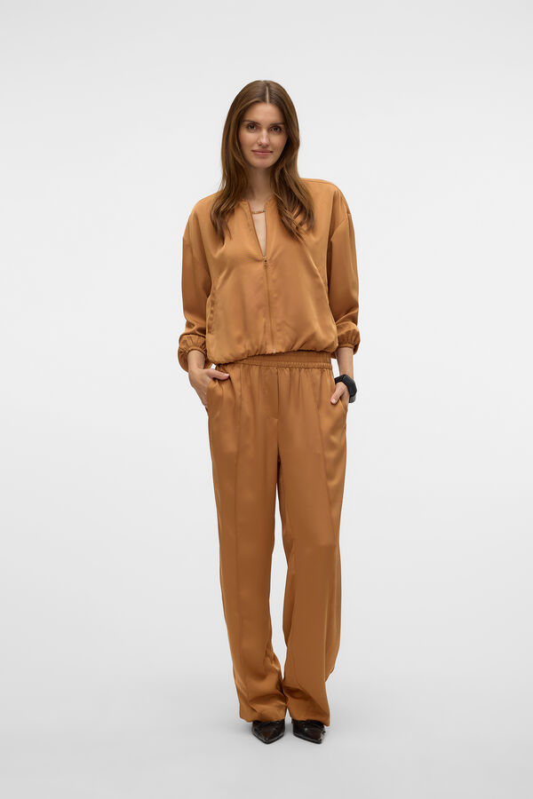 Vero Moda Jaqueta bomber com efeito acetinado Castanho