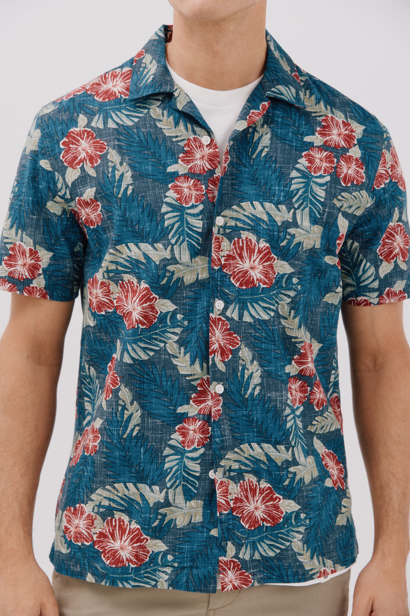 Cortefiel Camisa estampada manga corta