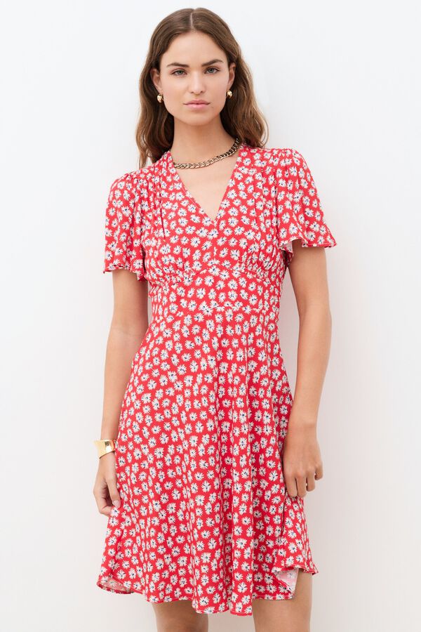 Caroll Vestido curto com estampado floral Multicolorido