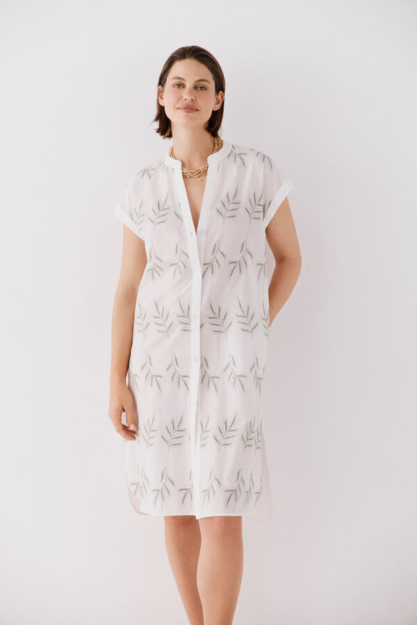 Cortefiel Caftan t&uacute;nica com gola mao Multicolorido