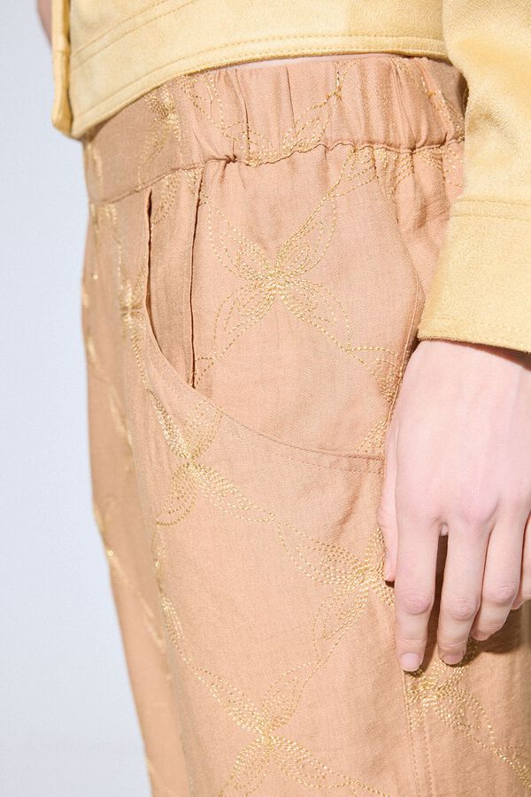 Slowlove Calças com bordado de lurex Vermelho