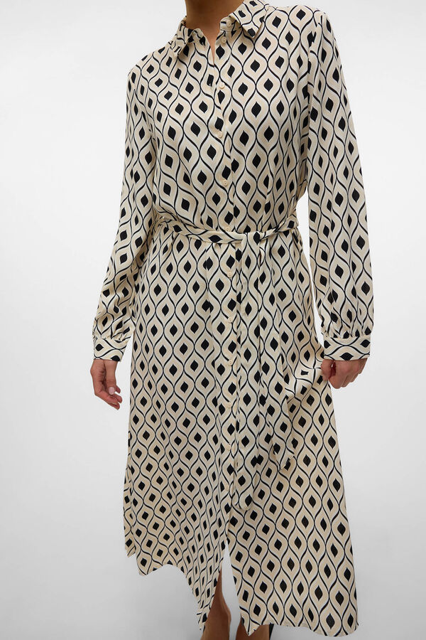 Vero Moda Vestido camisero midi Gris