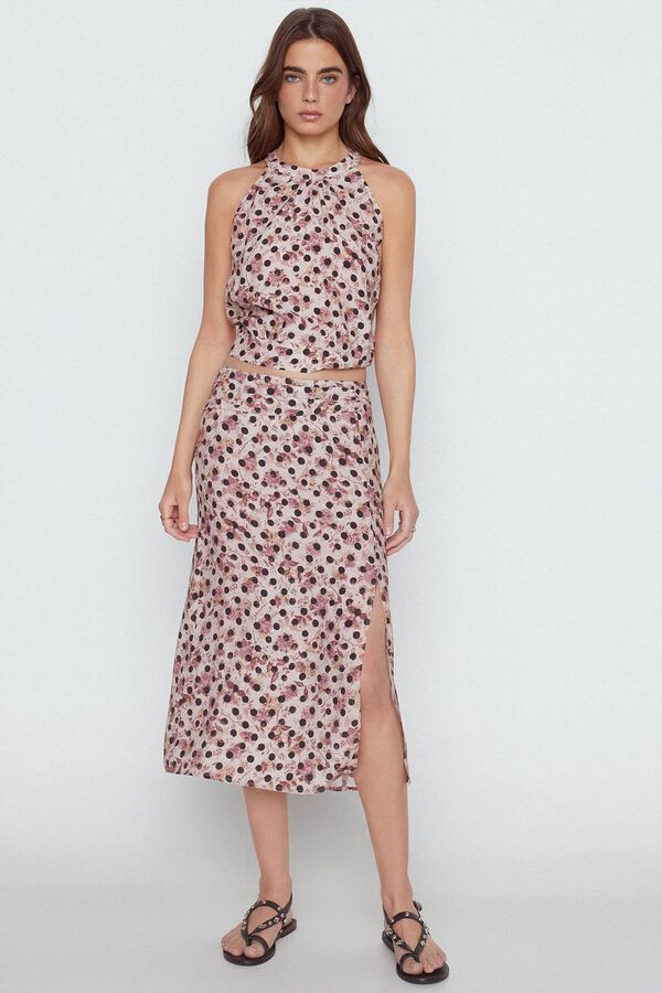 Slowlove Polka dot midi skirt Impress&atilde;o