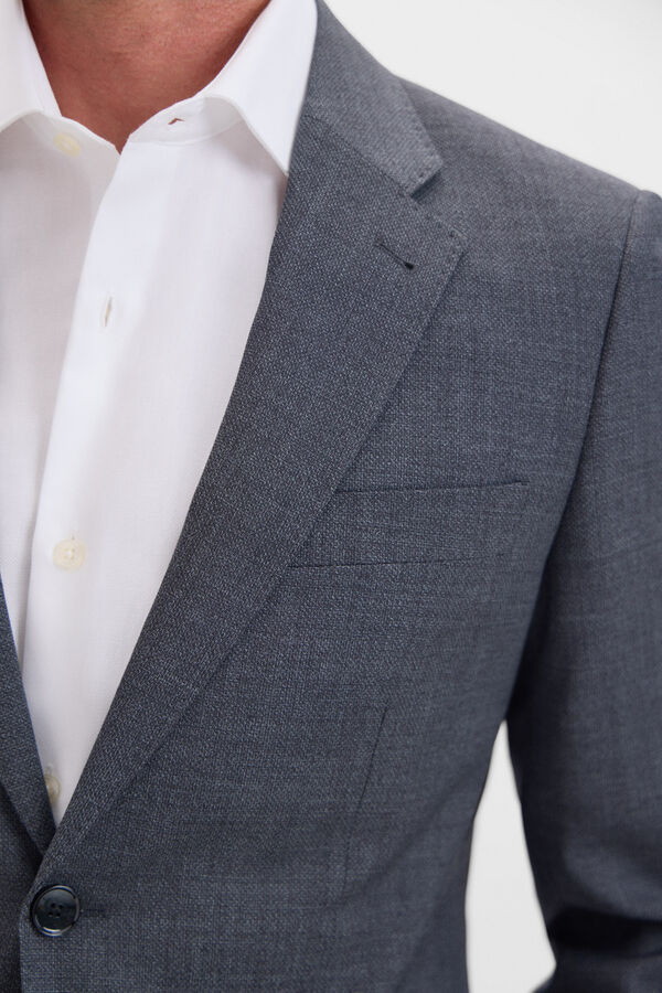 Cortefiel Blazer cinzento slim fit Cinzento